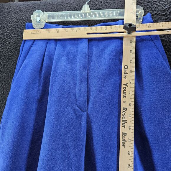 Requirements Petite Womens Pants Blue Size 6 100% Pure Wool Button Zip Close - Picture 3 of 12